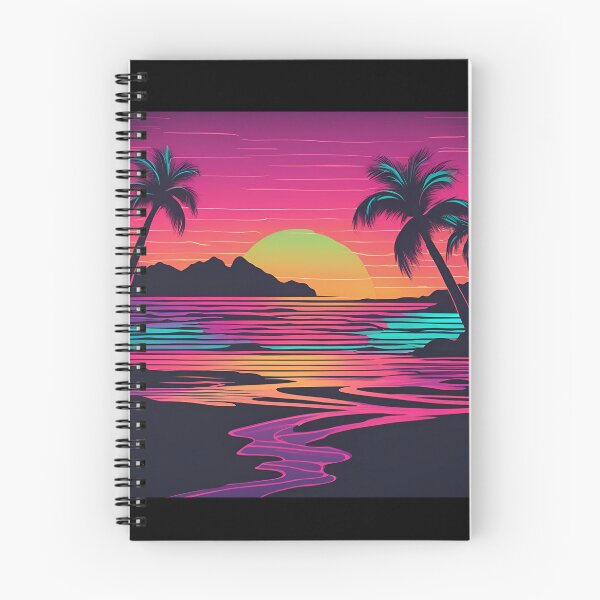 Item preview, Retro neon beach sunrise as the tide goes out.  designed and sold by NicMacTees.