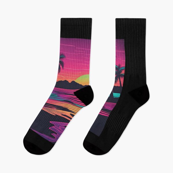 Item preview, Retro neon beach sunrise as the tide goes out.  designed and sold by NicMacTees.