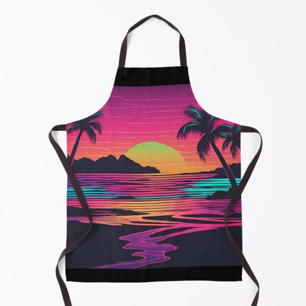 Item preview, Retro neon beach sunrise as the tide goes out. designed and sold by NicMacTees.