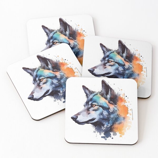 Artikelvorschau, Wolf | Farbenfrohes Aquarelldesign Nr. 2 entworfen und verkauft von MatsurexDesigns.