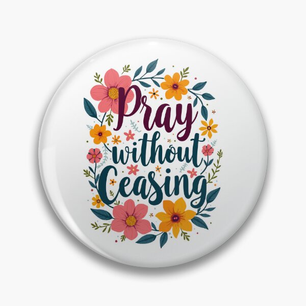 Item preview, Pray Without Ceasing Christian Quote Floral Flower Design designed and sold by Art-Jiyuu.