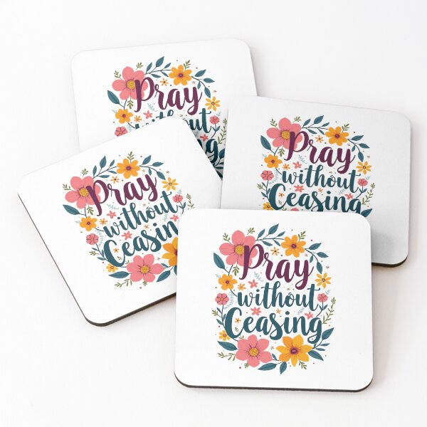 Item preview, Pray Without Ceasing Christian Quote Floral Flower Design designed and sold by Art-Jiyuu.