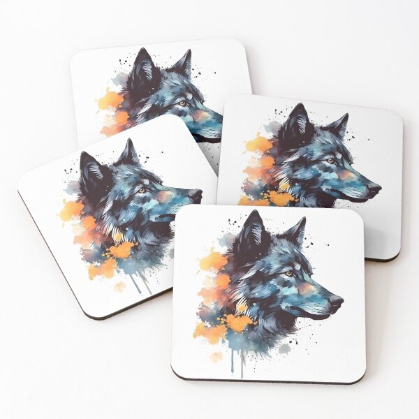 Artikelvorschau, Wolf | Farbenfrohes Aquarelldesign Nr. 3 entworfen und verkauft von MatsurexDesigns.