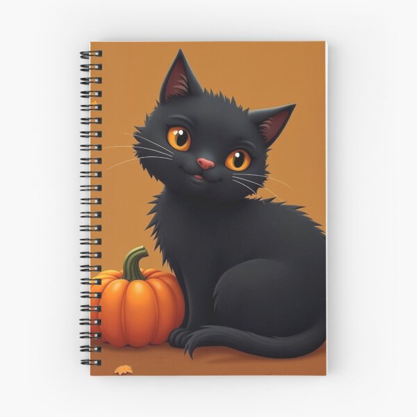 Item preview, Charming Black Cat and Pumpkin – Whimsical Halloween Design designed and sold by Stefiivn.