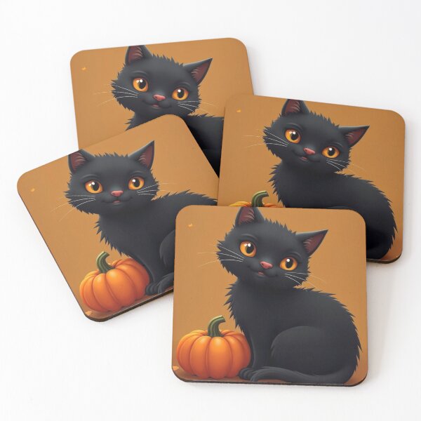 Item preview, Charming Black Cat and Pumpkin – Whimsical Halloween Design designed and sold by Stefiivn.