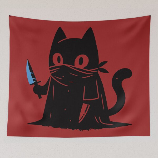 Item preview, A Evil Black Cat with Knives designed and sold by bhoomin7.
