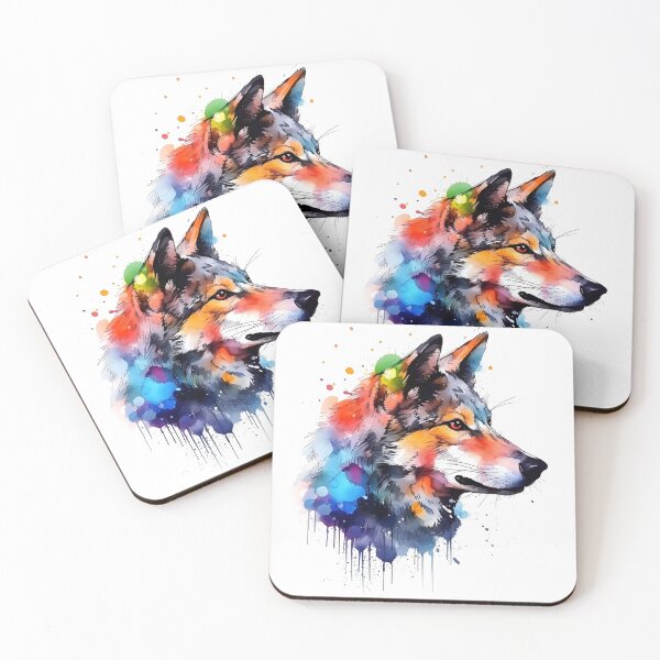 Artikelvorschau, Wolf | Farbenfrohes Aquarelldesign Nr. 5 entworfen und verkauft von MatsurexDesigns.