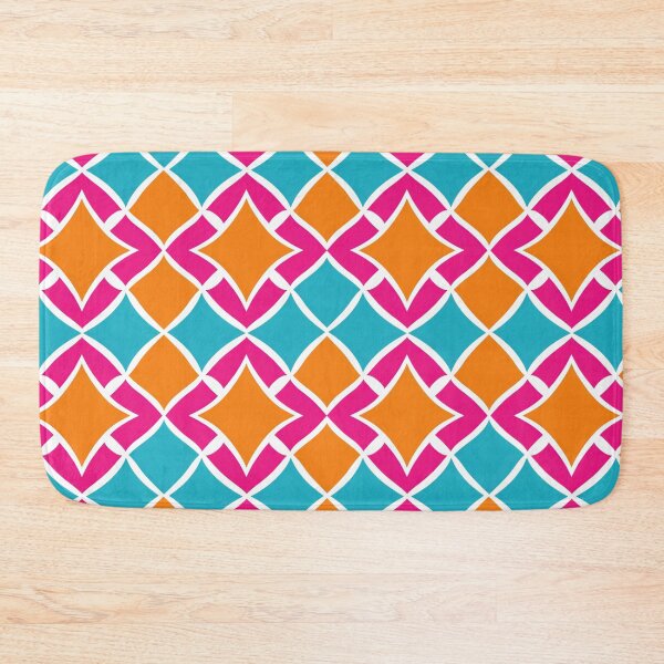 Item preview, Preppy pink orange and blue pattern designed and sold by FatBirdie.
