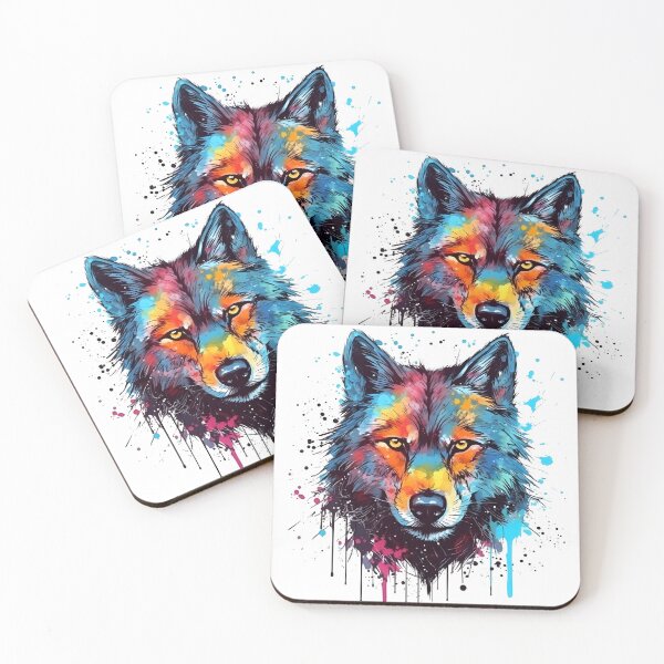 Artikelvorschau, Wolf | Farbenfrohes Aquarelldesign Nr. 6 entworfen und verkauft von MatsurexDesigns.