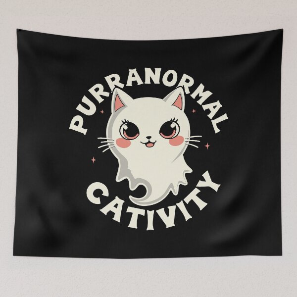Item preview, Purranormal Cativity - Cute Ghost Cat Pun Design designed and sold by hitechmom.