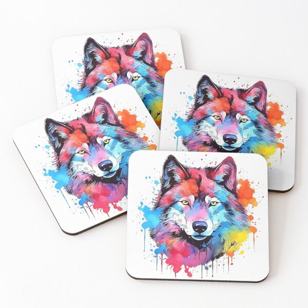 Artikelvorschau, Wolf | Farbenfrohes Aquarelldesign Nr. 8 entworfen und verkauft von MatsurexDesigns.