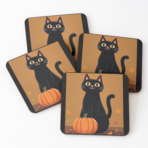 Item preview, Playful Black Cat and Pumpkin Illustration – Fun Halloween Art designed and sold by Stefiivn.