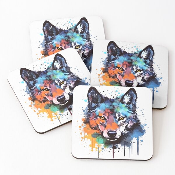 Artikelvorschau, Wolf | Farbenfrohes Aquarelldesign Nr. 9 entworfen und verkauft von MatsurexDesigns.