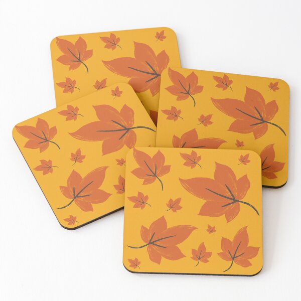 Item preview, Orange leaves on yellow background designed and sold by Stefrait-7.