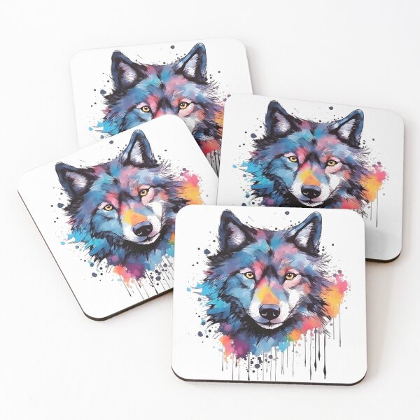 Artikelvorschau, Wolf | Farbenfrohes Aquarelldesign Nr. 10 entworfen und verkauft von MatsurexDesigns.