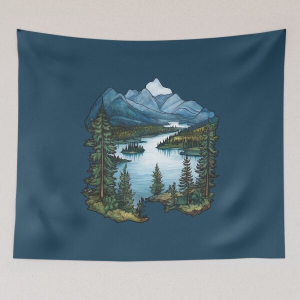Item preview, Shuswap Thompson-Okanagan British Columbia Lake View Art designed and sold by meganohm.