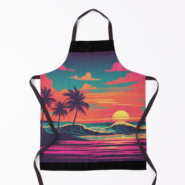 Artikelvorschau, Retro Neon große Wellen bei Sonnenuntergang entworfen und verkauft von NicMacTees.