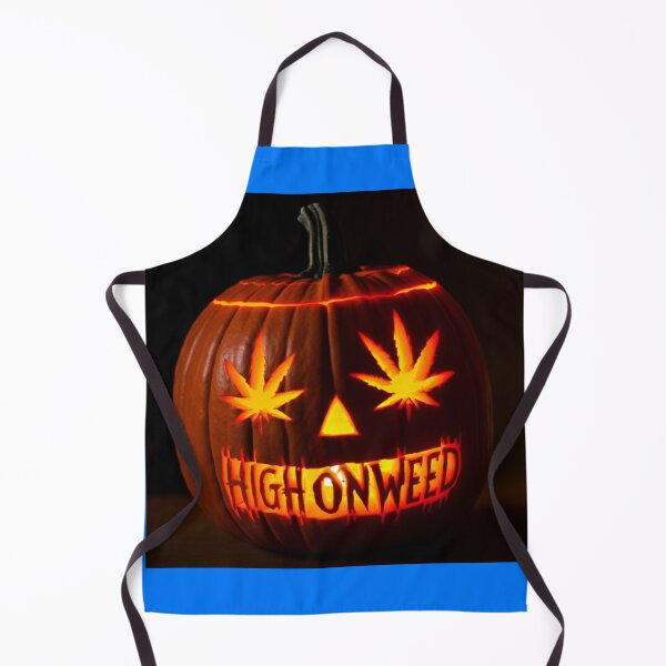 Item preview, HighOnWeed - Halloween Halloweed Pumpkin Jack-O-Lantern - Pot Leaf Eyes designed and sold by JLEmporium.