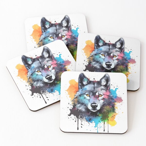 Artikelvorschau, Wolf | Farbenfrohes Aquarelldesign Nr. 13 entworfen und verkauft von MatsurexDesigns.