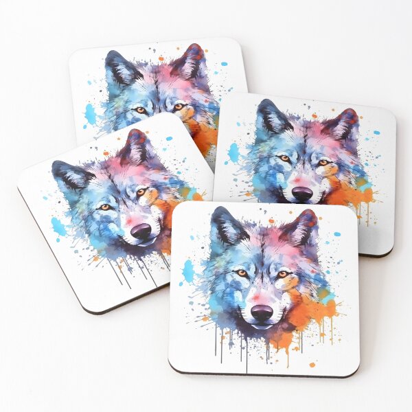 Artikelvorschau, Wolf | Farbenfrohes Aquarelldesign Nr. 14 entworfen und verkauft von MatsurexDesigns.