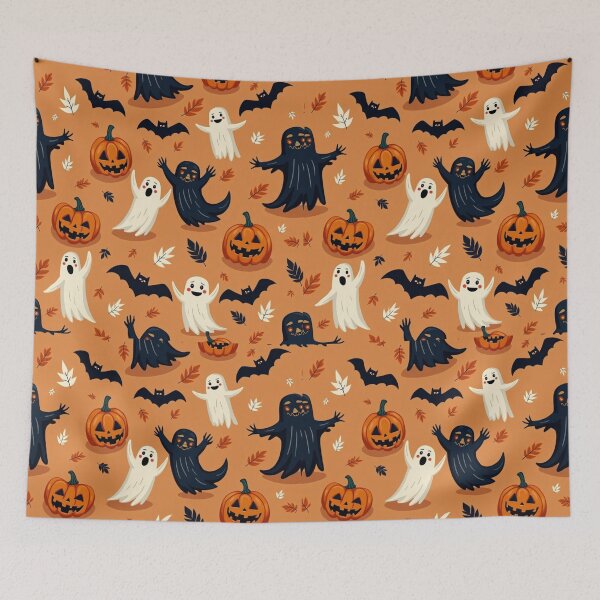 Item preview, Flying Ghosts and Bats – Spooky Halloween Design designed and sold by Stefiivn.