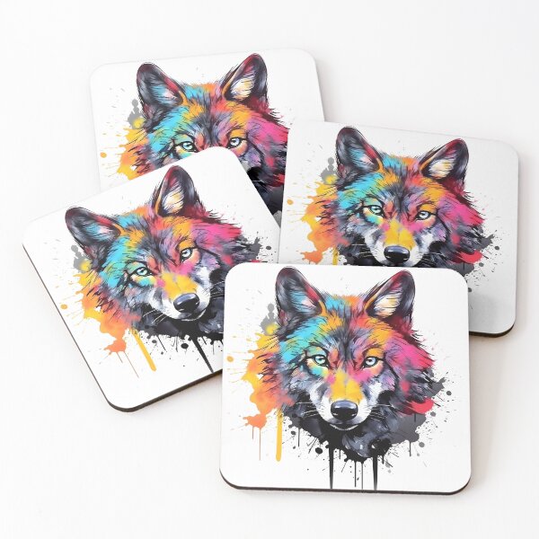 Artikelvorschau, Wolf | Farbenfrohes Aquarelldesign Nr. 15 entworfen und verkauft von MatsurexDesigns.
