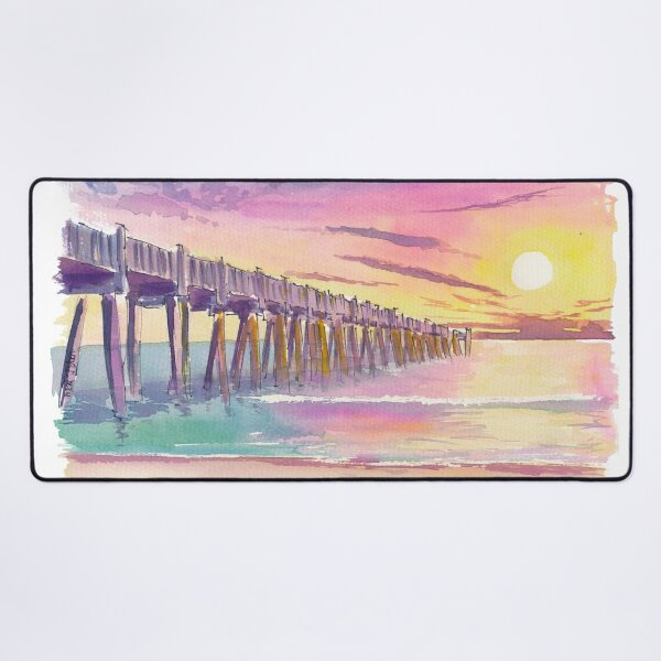 Item preview, Sunset on Gulf Pier on Pensacola Beach Florida designed and sold by artshop77.