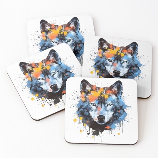 Artikelvorschau, Wolf | Farbenfrohes Aquarelldesign Nr. 16 entworfen und verkauft von MatsurexDesigns.