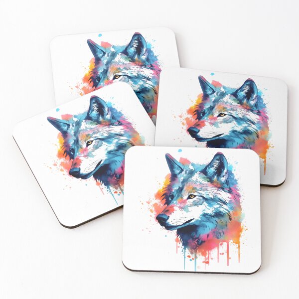 Artikelvorschau, Wolf | Farbenfrohes Aquarelldesign Nr. 18 entworfen und verkauft von MatsurexDesigns.