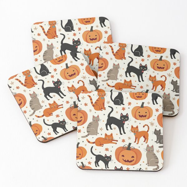 Item preview, Cats and Pumpkins Pattern – Cozy Halloween Desig designed and sold by Stefiivn.