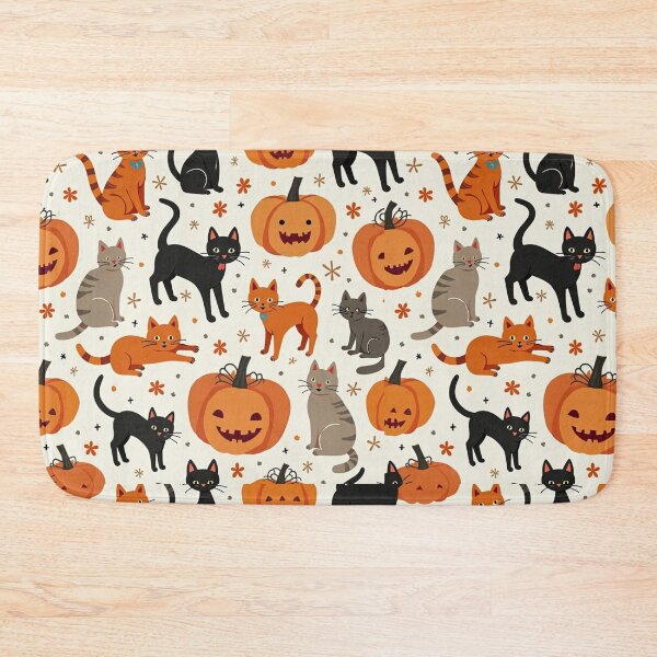 Item preview, Cats and Pumpkins Pattern – Cozy Halloween Desig designed and sold by Stefiivn.