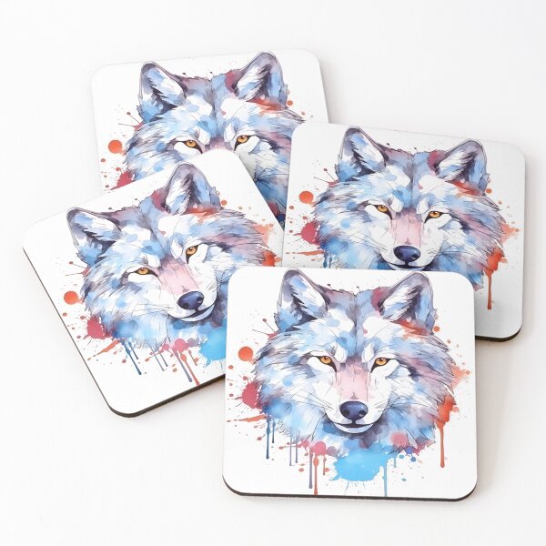 Artikelvorschau, Wolf | Farbenfrohes Aquarelldesign Nr. 19 entworfen und verkauft von MatsurexDesigns.