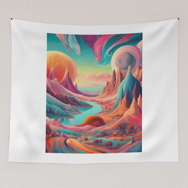 Item preview, Abstract mountain river at sunrise designed and sold by NicMacTees.