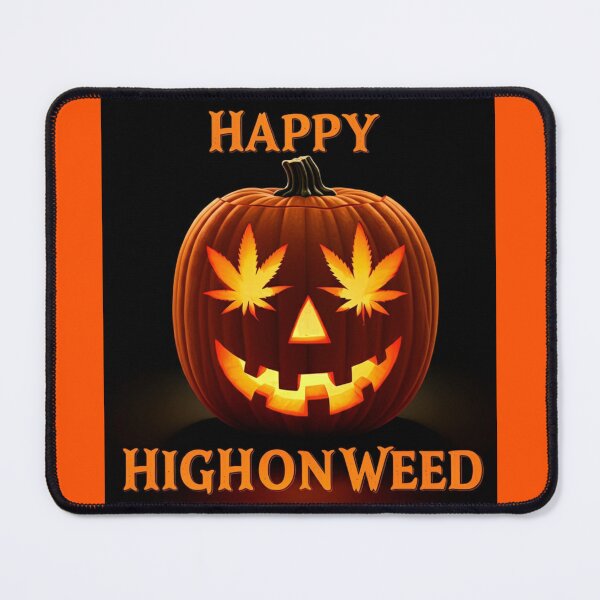 Item preview, Happy HighOnWeed - Halloween Pumpkin Jack-O-Lantern - Pot Leaf Eyes designed and sold by JLEmporium.