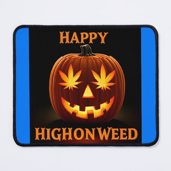 Item preview, Happy HighOnWeed - Halloween Pumpkin Jack-O-Lantern - Pot Leaf Eyes designed and sold by JLEmporium.