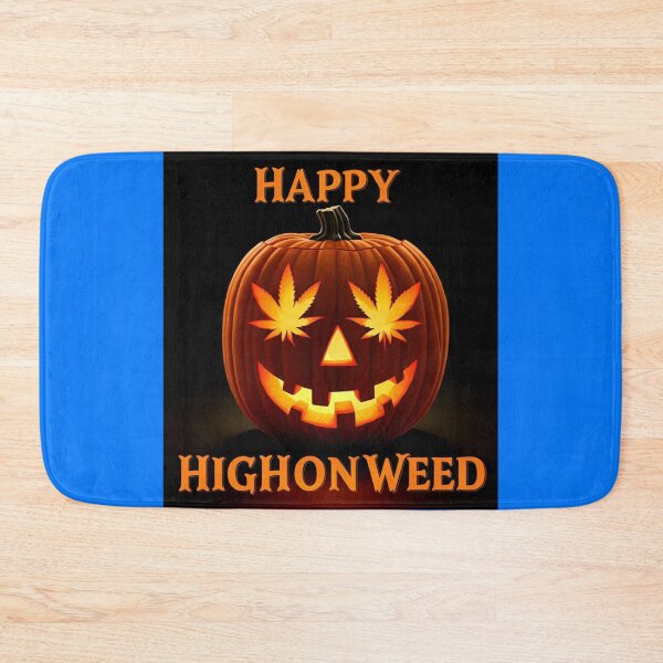 Item preview, Happy HighOnWeed - Halloween Pumpkin Jack-O-Lantern - Pot Leaf Eyes designed and sold by JLEmporium.