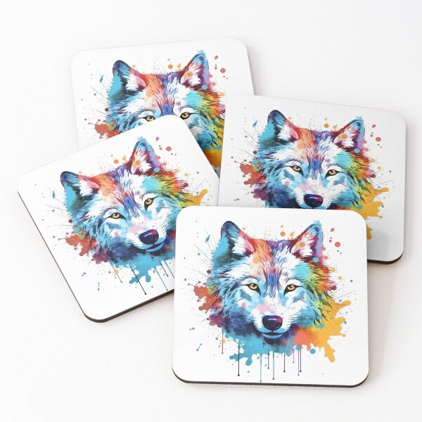 Artikelvorschau, Wolf | Farbenfrohes Aquarelldesign Nr. 20 entworfen und verkauft von MatsurexDesigns.