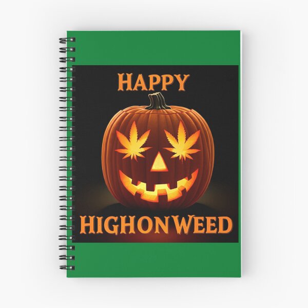 Item preview, Happy HighOnWeed - Halloween Pumpkin Jack-O-Lantern - Pot Leaf Eyes designed and sold by JLEmporium.