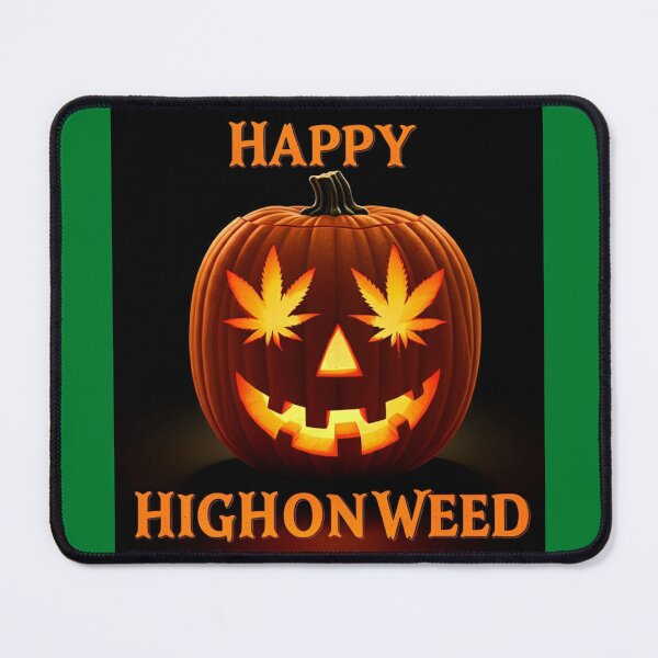 Item preview, Happy HighOnWeed - Halloween Pumpkin Jack-O-Lantern - Pot Leaf Eyes designed and sold by JLEmporium.