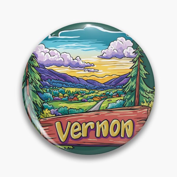 Item preview, Vernon British Columbia Canada Cartoon Landscape Illustration designed and sold by meganohm.