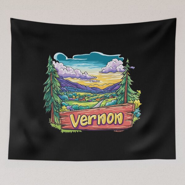 Item preview, Vernon British Columbia Canada Cartoon Landscape Illustration designed and sold by meganohm.