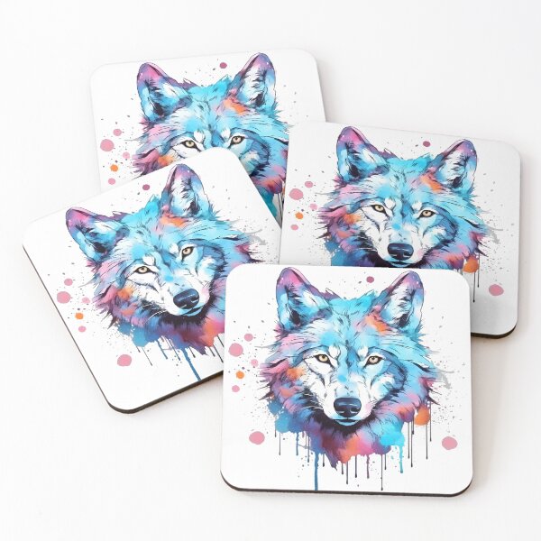 Artikelvorschau, Wolf | Farbenfrohes Aquarelldesign Nr. 21 entworfen und verkauft von MatsurexDesigns.