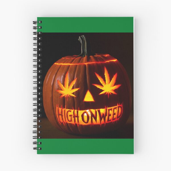Item preview, HighOnWeed - Halloween Halloweed Pumpkin Jack-O-Lantern - Pot Leaf Eyes designed and sold by JLEmporium.