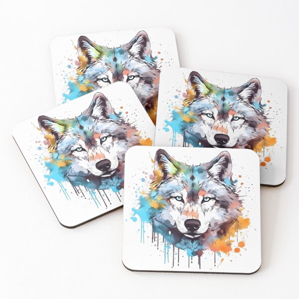 Artikelvorschau, Wolf | Farbenfrohes Aquarelldesign Nr. 22 entworfen und verkauft von MatsurexDesigns.