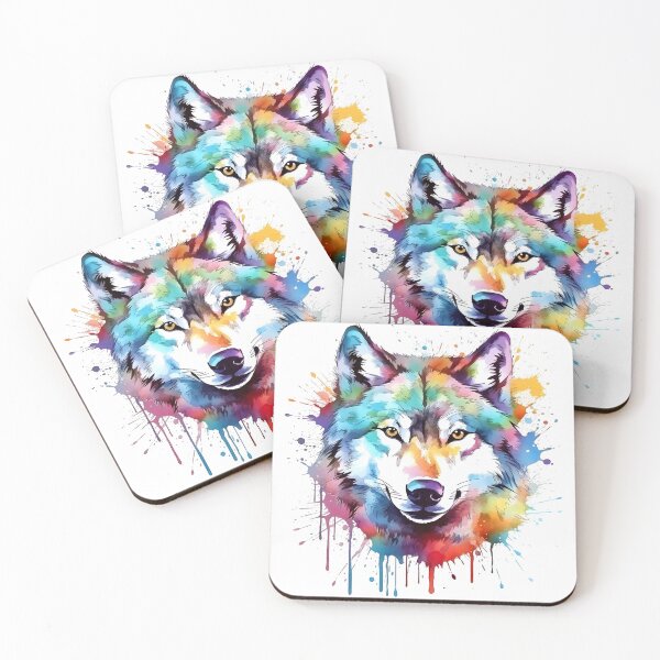 Artikelvorschau, Wolf | Farbenfrohes Aquarelldesign Nr. 23 entworfen und verkauft von MatsurexDesigns.