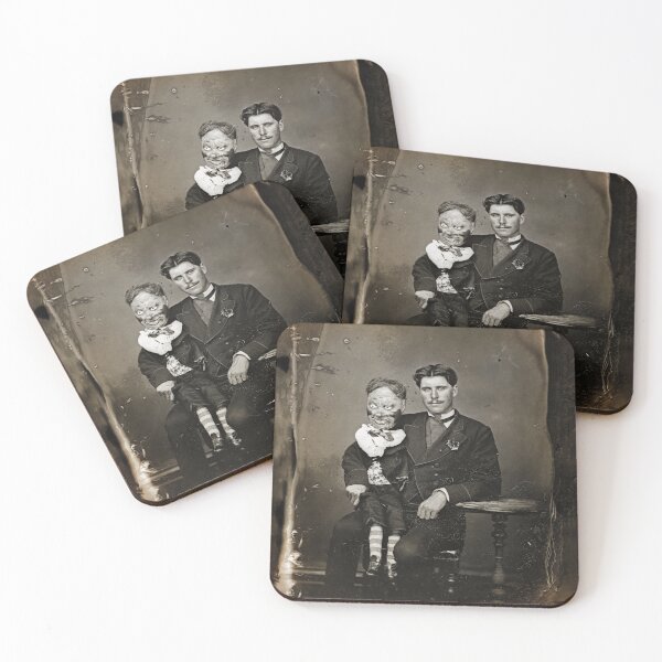 Item preview, The Puppet Master. Vintage Creepy Victorian Photo Ventriloquist Dummy. Strange Photo. Vintage Photography. Dark Halloween Macabre Decor. designed and sold by el-padre.