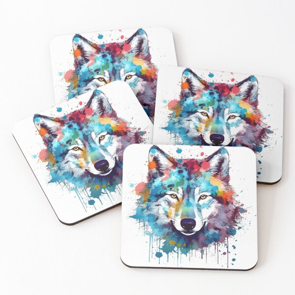 Artikelvorschau, Wolf | Farbenfrohes Aquarelldesign Nr. 24 entworfen und verkauft von MatsurexDesigns.