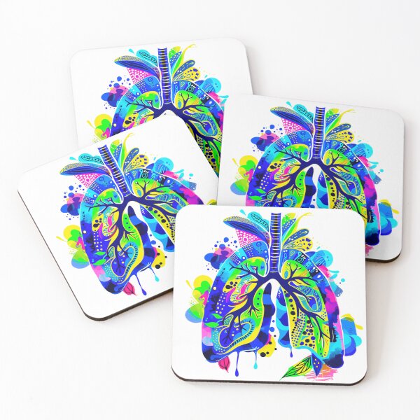 Item preview, Colorful Neon Splatter Art of a Human Lungs designed and sold by AseriaSun.