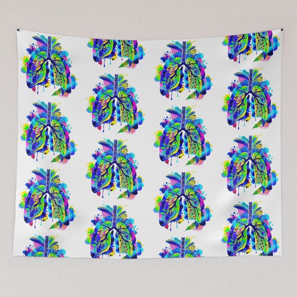 Item preview, Colorful Neon Splatter Art of a Human Lungs designed and sold by AseriaSun.