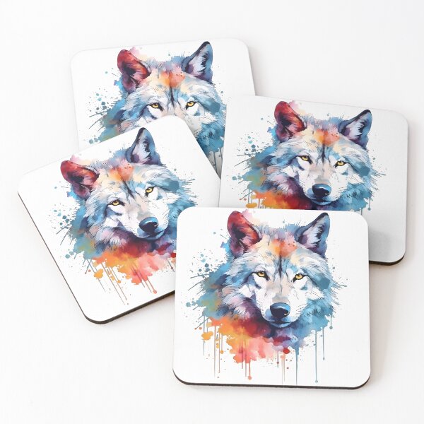 Artikelvorschau, Wolf | Farbenfrohes Aquarelldesign Nr. 25 entworfen und verkauft von MatsurexDesigns.